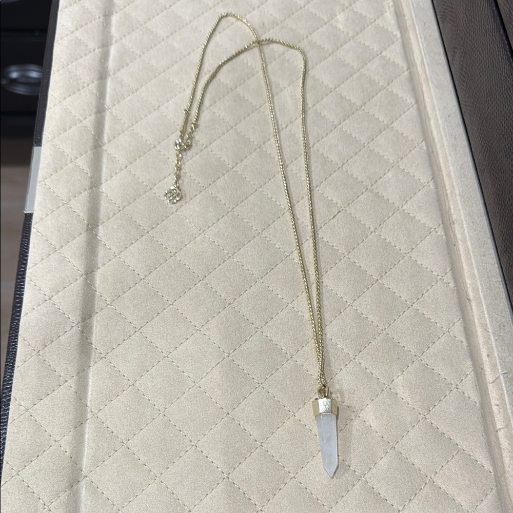 Kendra Scott Gold and White Crystal Necklace